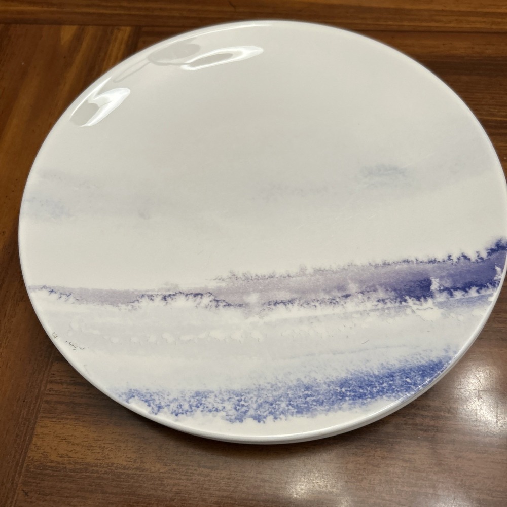 Lot 2 Lenox Purple Blue Watercolor Horizons Print 9.5 Inches Plate Amethyst‎